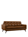 John Lewis Barbican Grand 4 Seater Leather Sofa, Dark Leg