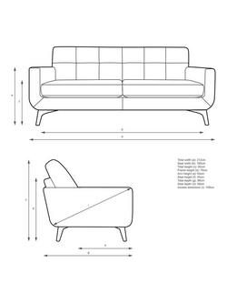 John Lewis Barbican Grand 4 Seater Leather Sofa, Dark Leg - view 2, Caramel