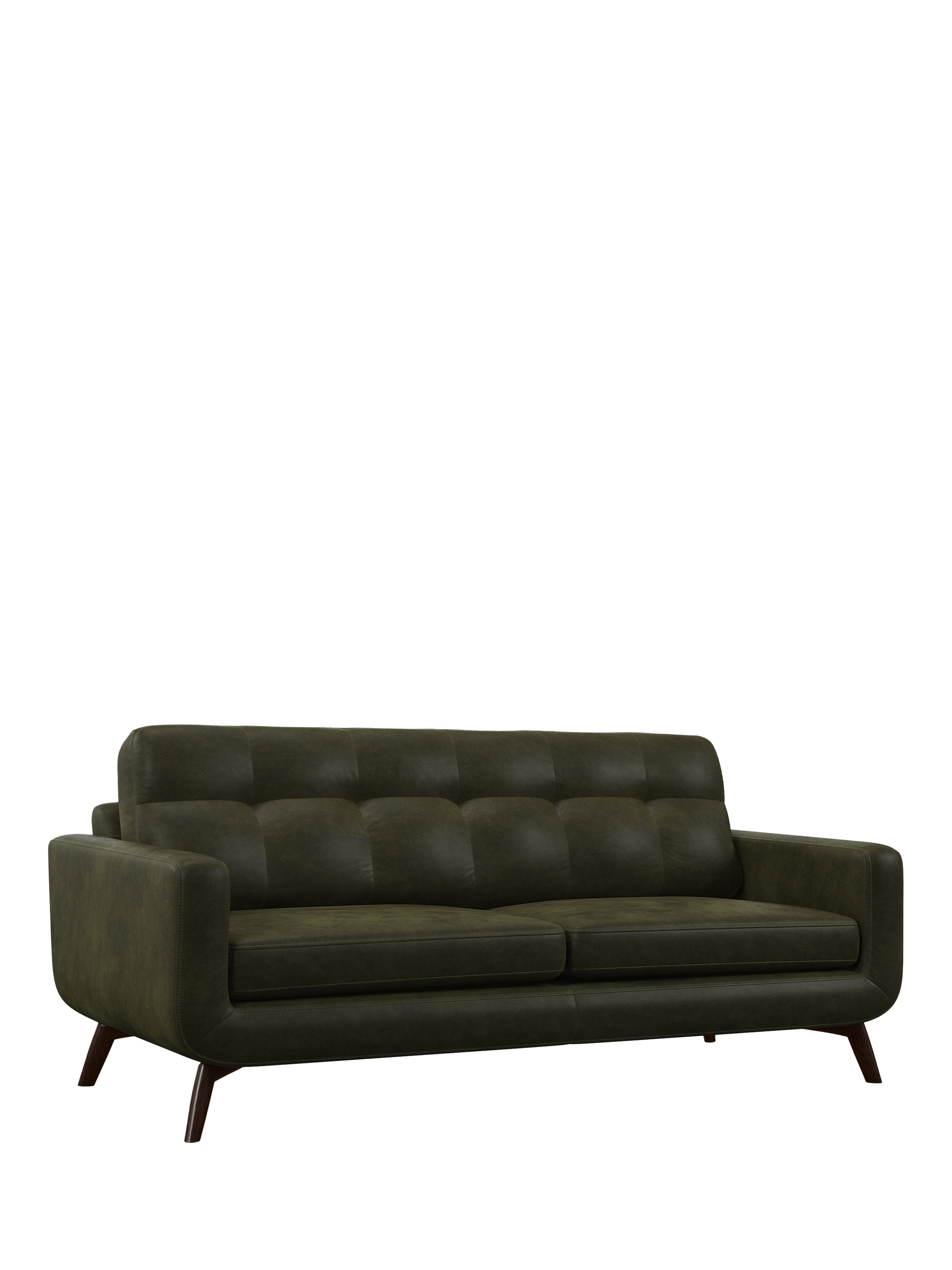 Barbican Range, John Lewis Barbican Grand 4 Seater Leather Sofa, Dark Leg, Demetra Green