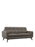 John Lewis Barbican Grand 4 Seater Leather Sofa, Dark Leg, Demetra Grey