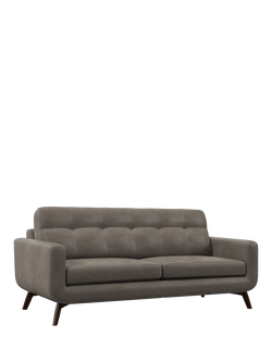 John Lewis Barbican Grand 4 Seater Leather Sofa, Dark Leg, Grey