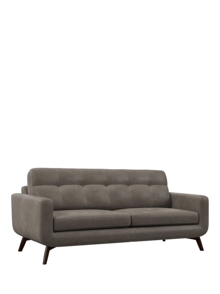 John Lewis Barbican Grand 4 Seater Leather Sofa, Dark Leg, Grey
