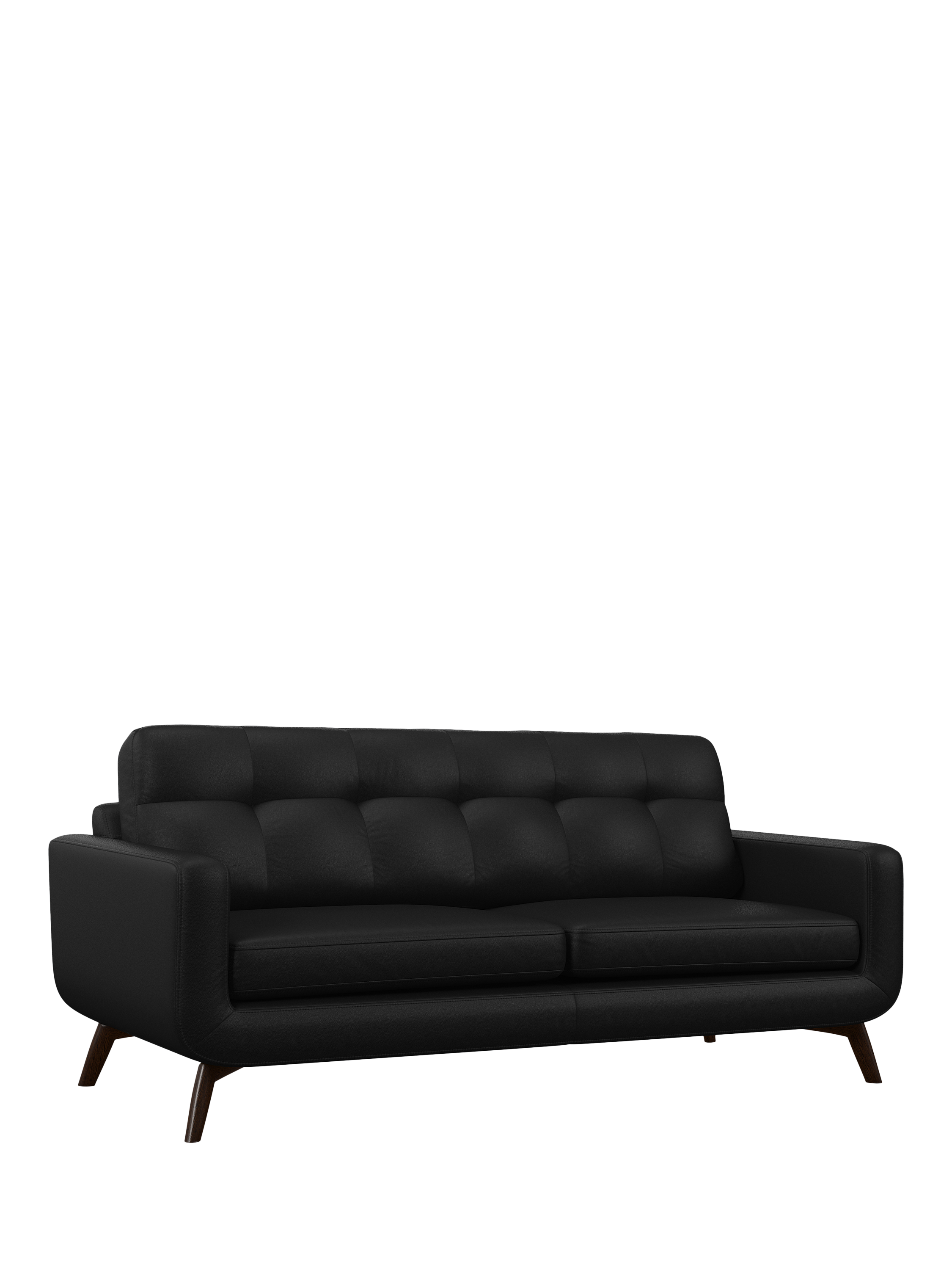 Barbican Range, John Lewis Barbican Grand 4 Seater Leather Sofa, Dark Leg, Matt Black