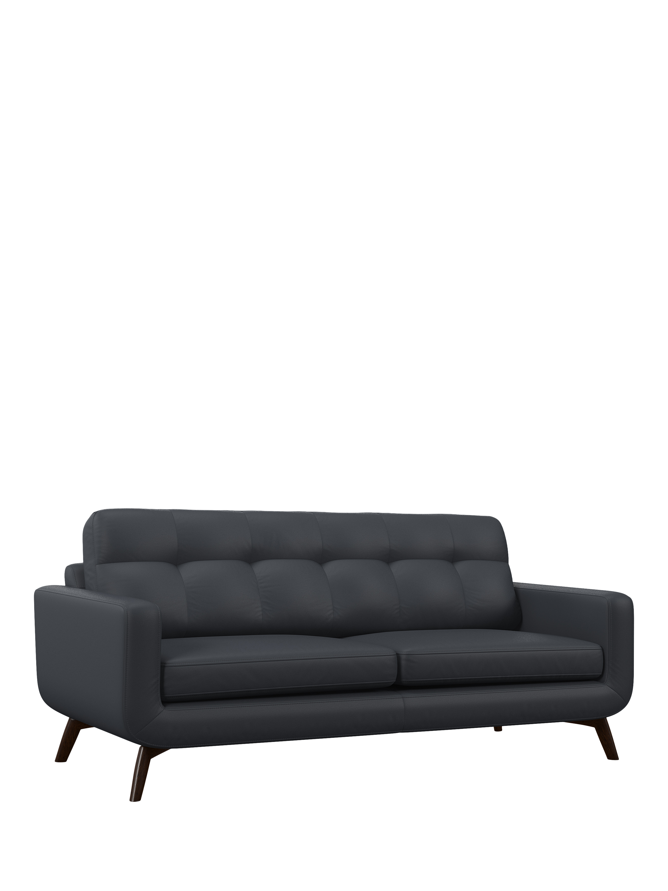Barbican Range, John Lewis Barbican Grand 4 Seater Leather Sofa, Dark Leg, Matt Navy