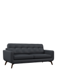 John Lewis Barbican Grand 4 Seater Leather Sofa, Dark Leg, Matt Navy