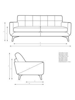 John Lewis Barbican Grand 4 Seater Leather Sofa, Dark Leg - view 2, Navy