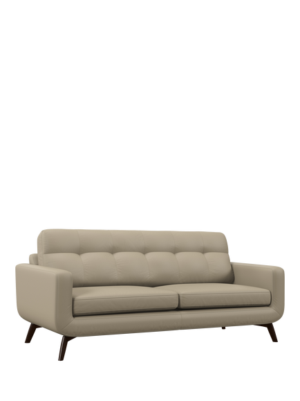 John Lewis Barbican Grand 4 Seater Leather Sofa, Dark Leg, Pearl