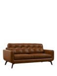 John Lewis Barbican Large 3 Seater Leather Sofa, Dark Leg