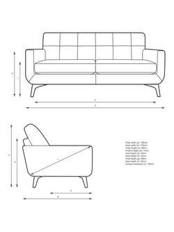 John Lewis Barbican Large 3 Seater Leather Sofa, Dark Leg - view 2, Premium Caramel