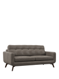 John Lewis Barbican Large 3 Seater Leather Sofa, Dark Leg, Demetra Grey