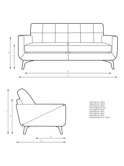 John Lewis Barbican Large 3 Seater Leather Sofa, Dark Leg - view 2, Demetra Grey