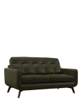 John Lewis Barbican Medium 2 Seater Leather Sofa, Dark Leg, Demetra Green