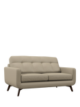 John Lewis Barbican Medium 2 Seater Leather Sofa, Dark Leg, Matt Pearl