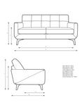 John Lewis Barbican Medium 2 Seater Leather Sofa, Dark Leg, Matt Pearl