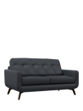 John Lewis Barbican Medium 2 Seater Leather Sofa, Dark Leg, Matt Navy