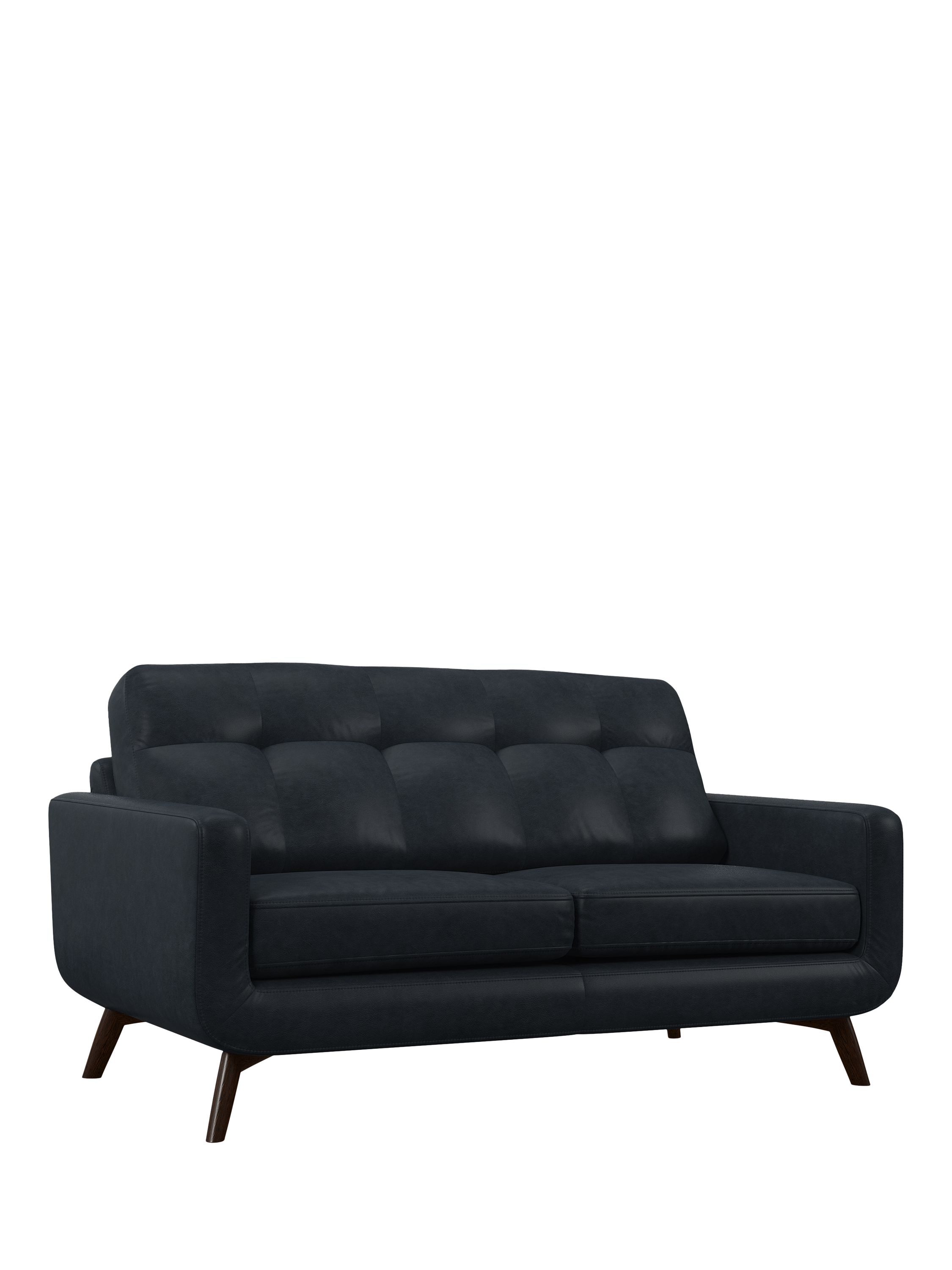 Barbican Range, John Lewis Barbican Medium 2 Seater Leather Sofa, Dark Leg, Vintage Jeans