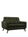 John Lewis Barbican Small 2 Seater Leather Sofa, Dark Leg, Demetra Green