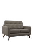 John Lewis Barbican Small 2 Seater Leather Sofa, Dark Leg, Demetra Grey