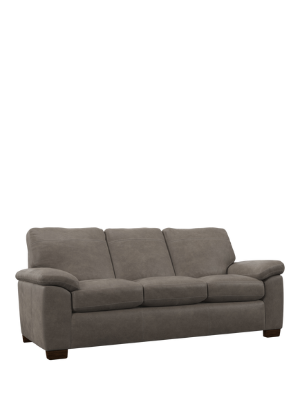 John Lewis Camden Grand 4 Seater Leather Sofa, Dark Leg, Demetra Grey