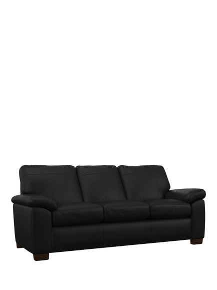 John Lewis Camden Grand 4 Seater Leather Sofa, Dark Leg, Matt Black