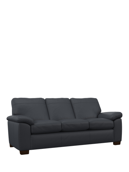 John Lewis Camden Grand 4 Seater Leather Sofa, Dark Leg, Matt Navy