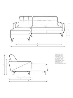 John Lewis Barbican LHF Chaise Leather Sofa, Dark Leg - view 2, Premium Caramel
