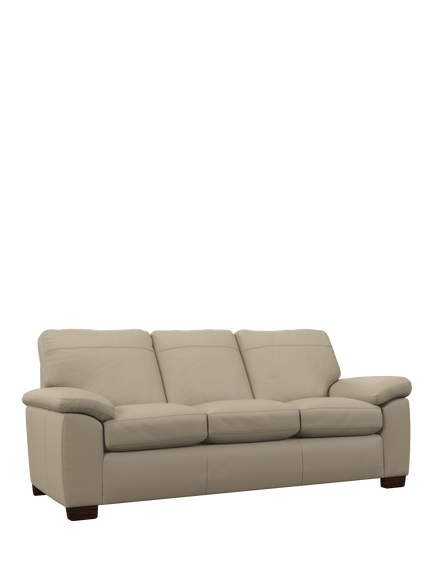 John Lewis Camden Grand 4 Seater Leather Sofa, Dark Leg, Matt Pearl