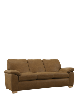 John Lewis Camden Grand 4 Seater Leather Sofa, Light Leg, Demetra Light Tan