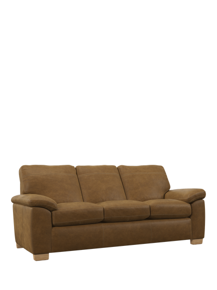 John Lewis Camden Grand 4 Seater Leather Sofa, Light Leg, Demetra Light Tan