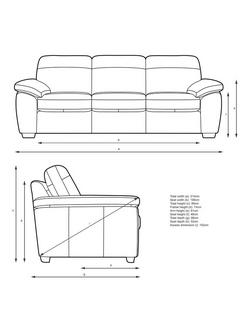 John Lewis Camden Grand 4 Seater Leather Sofa, Light Leg - view 2, Demetra Light Tan