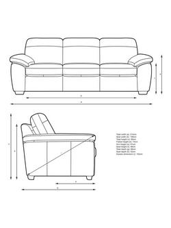 John Lewis Camden Grand 4 Seater Leather Sofa, Light Leg - view 2, Matt Black