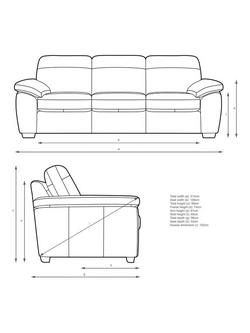 John Lewis Camden Grand 4 Seater Leather Sofa, Light Leg - view 2, Matt Navy