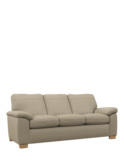 John Lewis Camden Grand 4 Seater Leather Sofa, Light Leg, Matt Pearl
