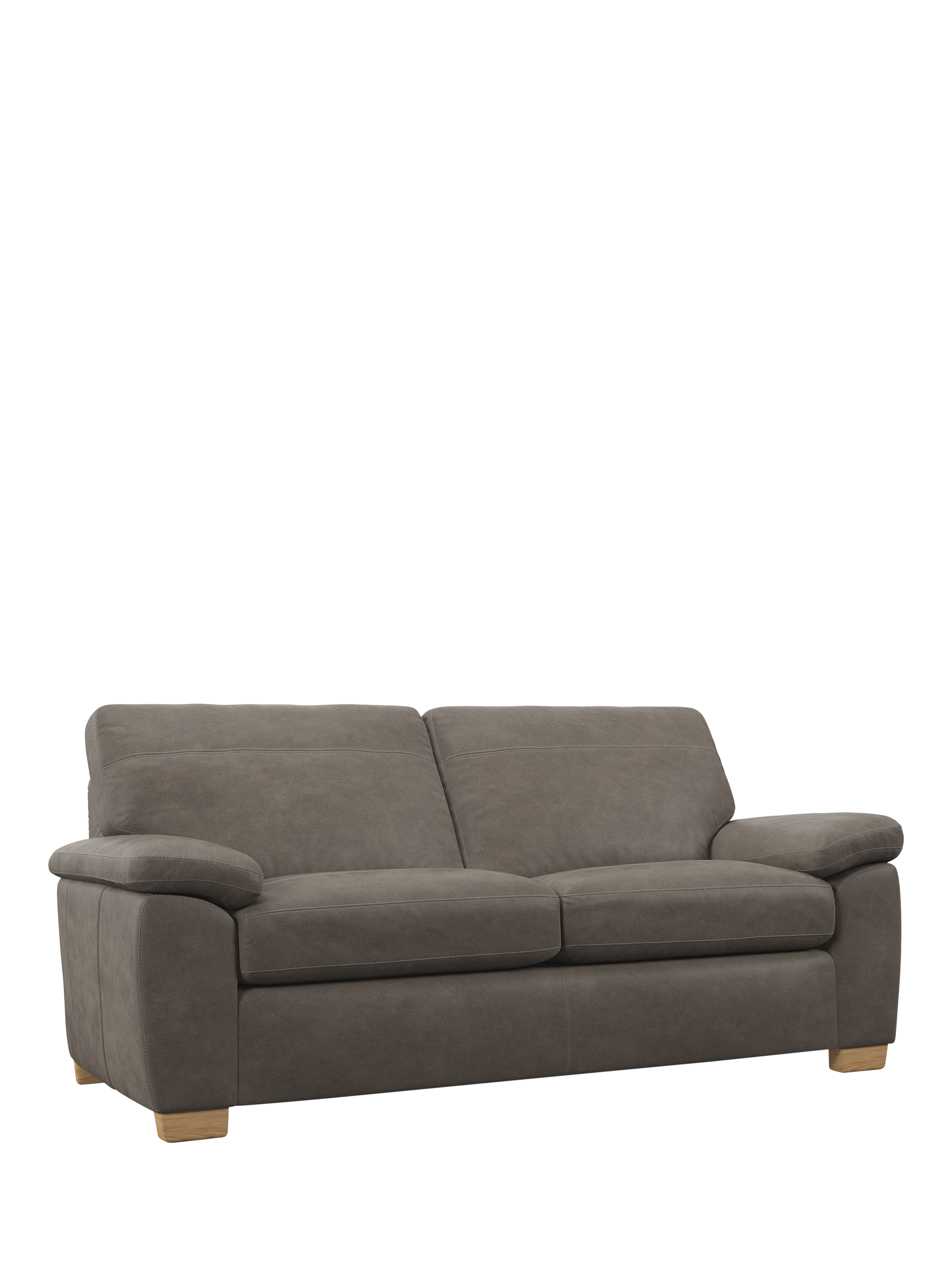 John Lewis Camden Large 3 Seater Leather Sofa, Light Leg