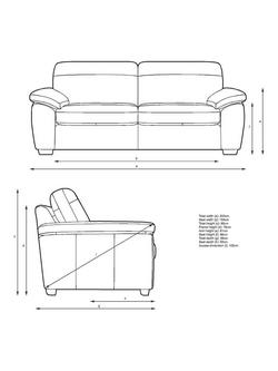 John Lewis Camden Large 3 Seater Leather Sofa, Light Leg - view 2, Demetra Light Tan