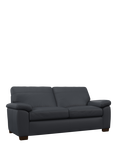 John Lewis Camden Large 3 Seater Leather Sofa, Dark Leg, Matt Navy