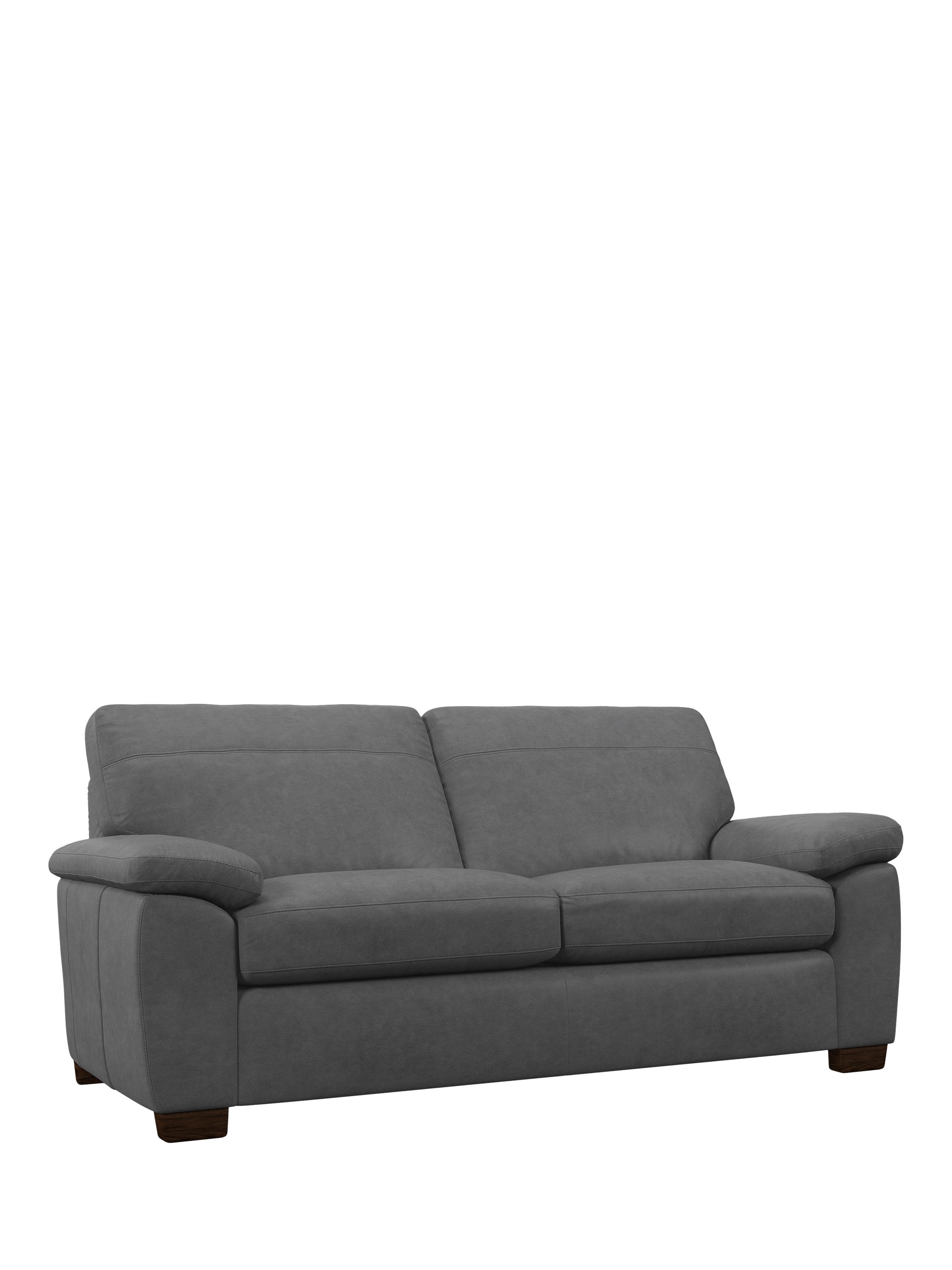 Camden Range, John Lewis Camden Large 3 Seater Leather Sofa, Dark Leg, Vintage Shadow