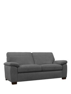 John Lewis Camden Large 3 Seater Leather Sofa, Dark Leg, Vintage Shadow