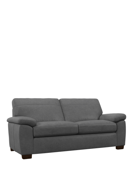 John Lewis Camden Large 3 Seater Leather Sofa, Dark Leg, Vintage Shadow