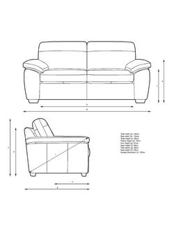John Lewis Camden Medium 2 Seater Leather Sofa, Light Leg - view 2, Matt Black