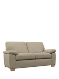 John Lewis Camden Medium 2 Seater Leather Sofa, Light Leg, Matt Pearl