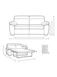 John Lewis Camden Medium 2 Seater Leather Sofa Bed, Light Leg