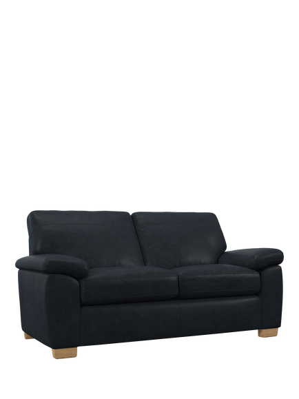 John Lewis Camden Medium 2 Seater Leather Sofa Bed, Light Leg, Vintage Jeans