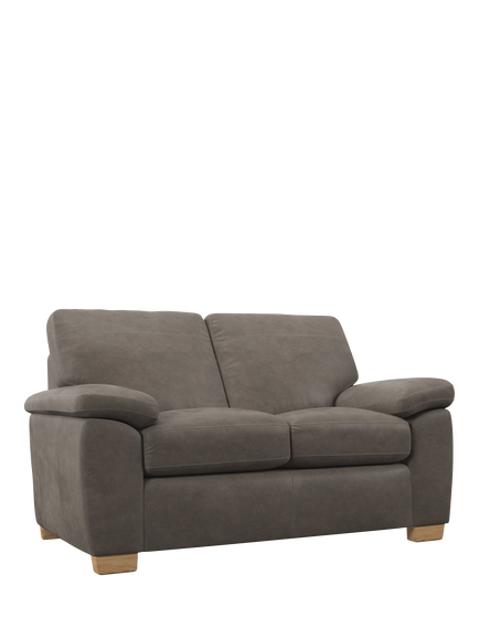 John Lewis Camden Small 2 Seater Leather Sofa, Light Leg, Demetra Grey