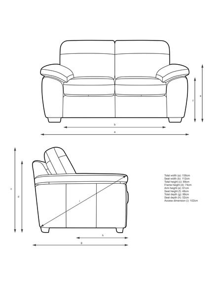 John Lewis Camden Small 2 Seater Leather Sofa, Light Leg - view 2, Demetra Grey