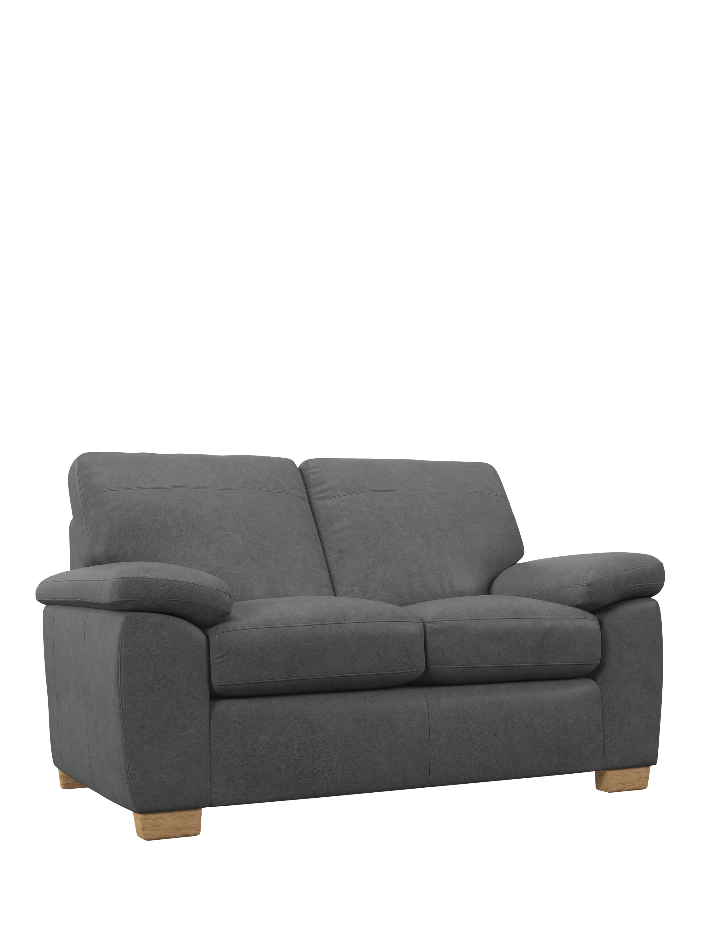 Camden Range, John Lewis Camden Small 2 Seater Leather Sofa, Light Leg, Vintage Shadow