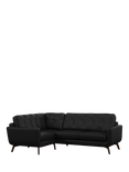 John Lewis Barbican LHF Chaise Leather Corner Sofa, Dark Leg