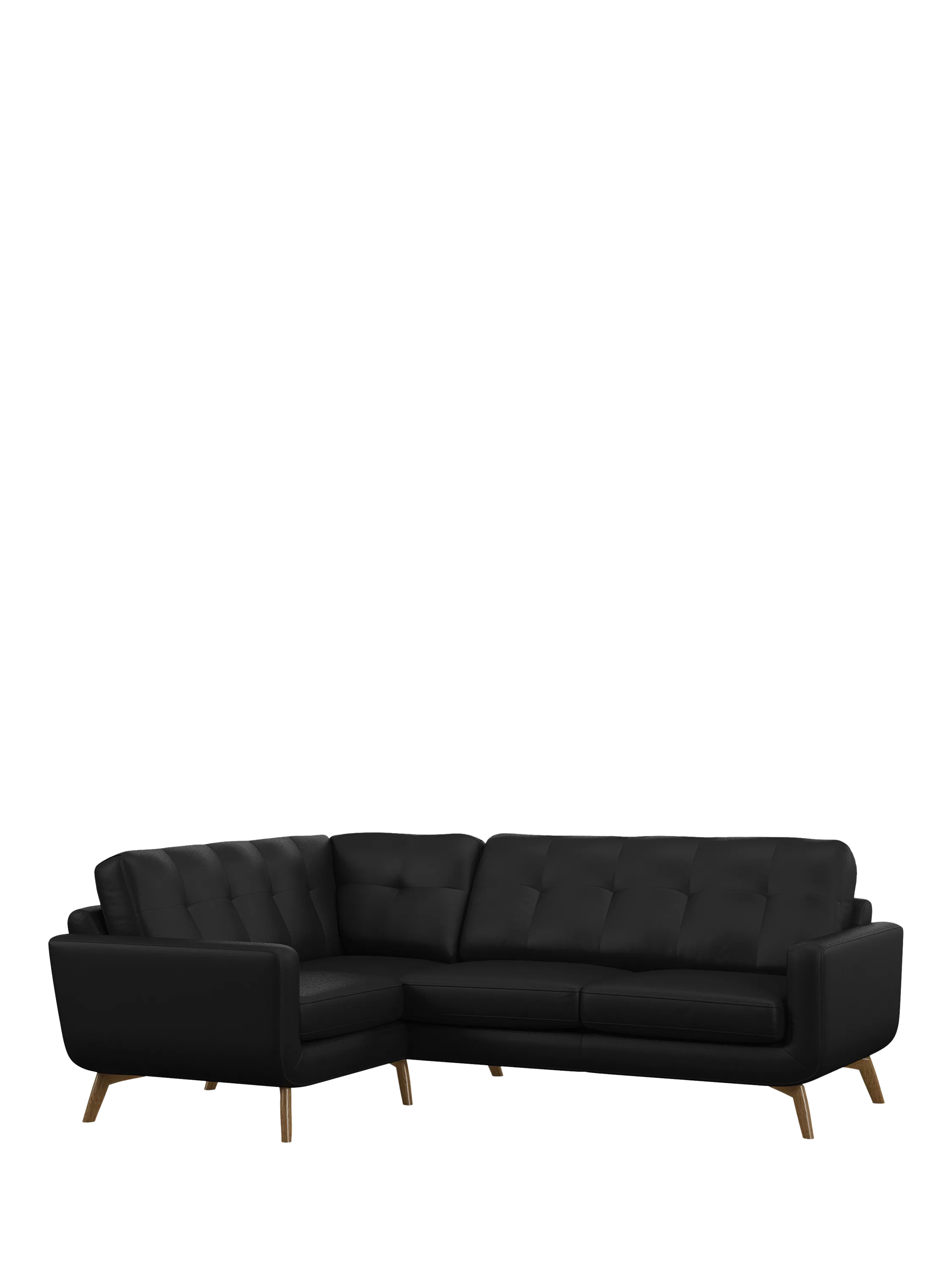 John Lewis Barbican LHF Corner End Leather Sofa, Light Leg