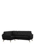 John Lewis Barbican LHF Corner End Leather Sofa, Light Leg