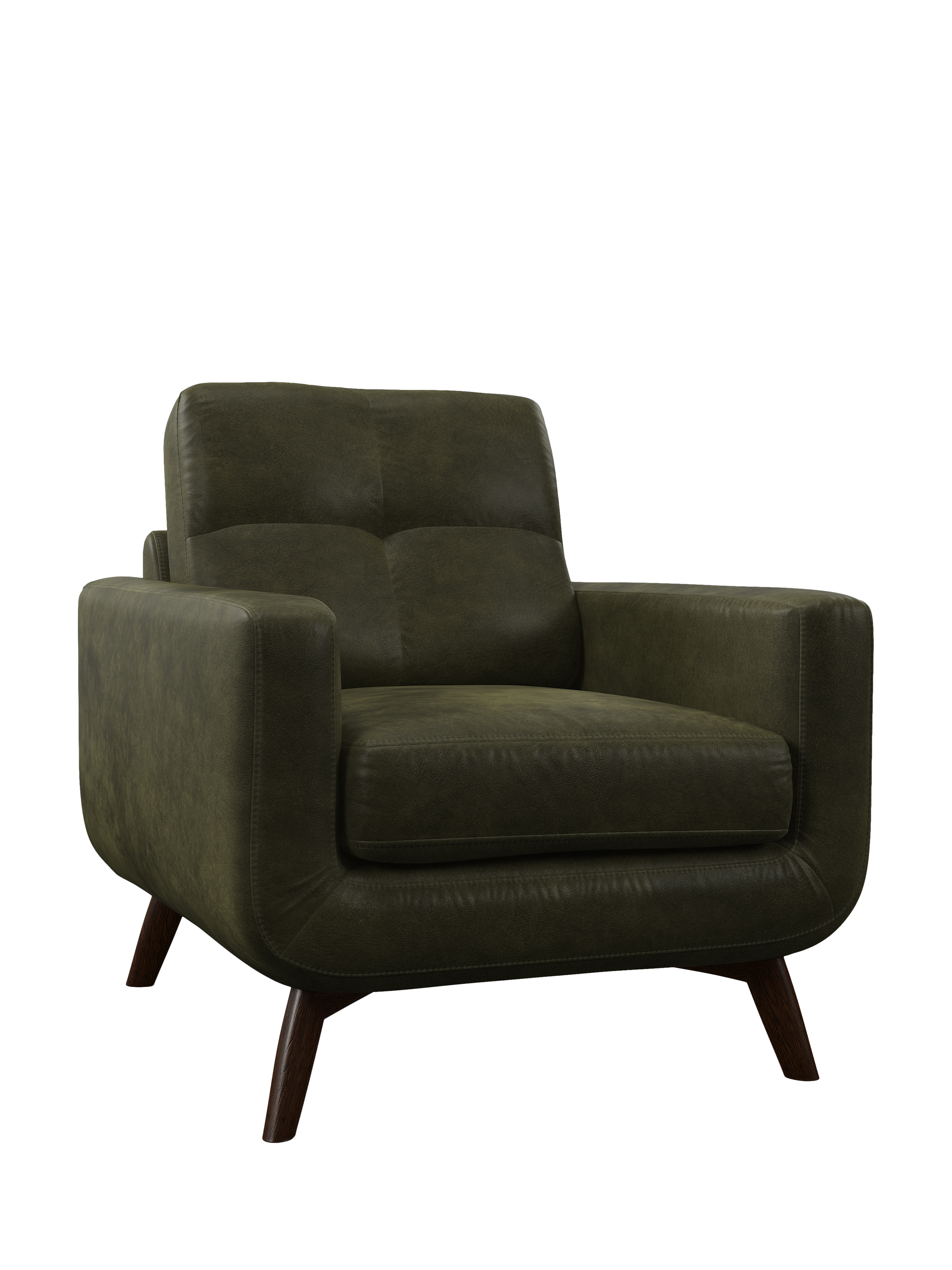 John Lewis Barbican Leather Armchair, Dark Leg